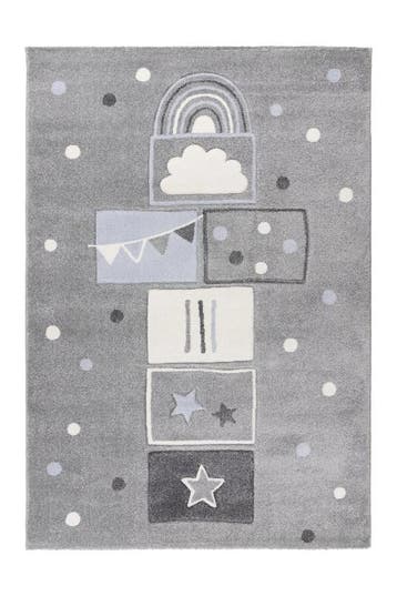 Speelkleed | Happy | Hinkelbaan | Zilver | 80x150 cm, Verzenden, Nieuw