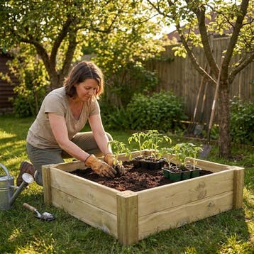 Moestuinbed met Hoekpalen en Worteldoek Geïmpregneerd 80 x, Tuin en Terras, Verzenden
