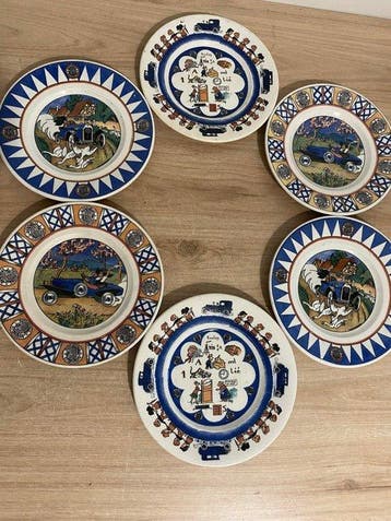 Sarreguemines - Dessertservies (6) - Aardewerk, Keramiek -