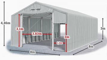 Opslagtent Wikinger Premium 8 x 8 x 4,5 mtr (Opslagtent PVC), Verzenden, Nieuw
