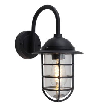 Klassieke buitenlamp zwart, Havana, IP54, Ophalen of Verzenden, Nieuw, Glas, Wandlamp