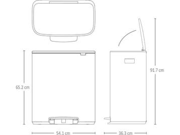 Brabantia Bo Prullenbak - 60 liter - 80 Vuilniszakken - Matt, Verzenden, Zo goed als nieuw