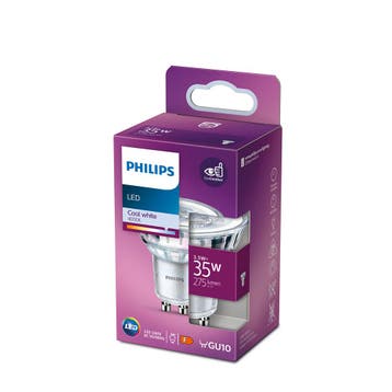 4 stuks Philips LED GU10 3.5W/840 Koel Wit 36º 275lm Niet.., Ophalen of Verzenden, Nieuw
