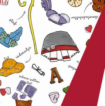 Inpakpapier Sinterklaas Wit Rood Pakjesavond - Breedte 30 cm, Ophalen of Verzenden, Nieuw, Overige typen