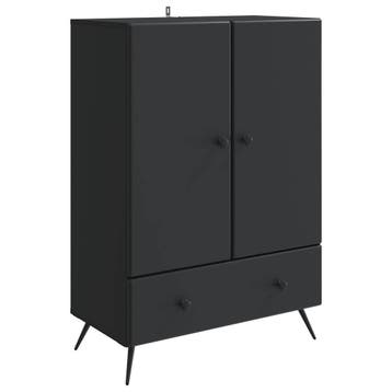 vidaXL Dressoir met lade Zwart 66 x 34,5 x 95 cm Bewerkt, Verzenden, Nieuw, Overige houtsoorten, Minder dan 50 cm
