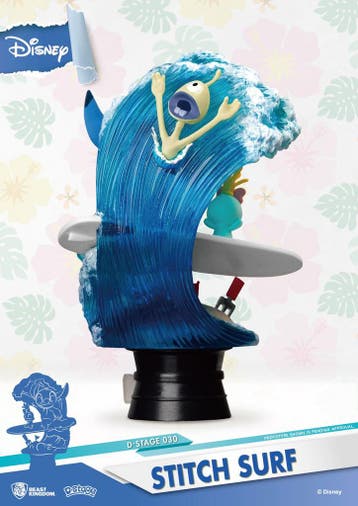 Disney Stitch Surf D-Stage Diorama – Summer Series 15 cm, Ophalen of Verzenden