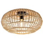 Rotan plafonnière Emilio, bruin, landelijk, Ophalen of Verzenden, Nieuw, Metaal, Landelijk