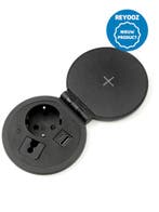Universele inbouw powerbox met deksel - 80mm - zwart - 1..., Nieuw in verpakking