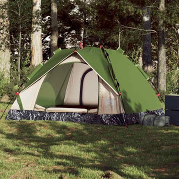 vidaXL Koepeltent 3-persoons snelontgrendeling groen, Verzenden, Nieuw, Tot en met 2