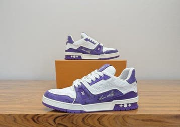 Louis Vuitton - LV Trainer White / Purple Monogram -, Kleding | Heren, Schoenen, Nieuw