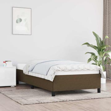 vidaXL Bedframe zonder matras 80x200 cm stof donkerbruin, Eenpersoons, Bruin, Verzenden, Nieuw