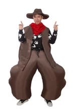 KIMU® Opblaas Kostuum Cowboy Western Opblaasbaar pak Cowboyp, Carnaval, Nieuw, Overige maten, Ophalen of Verzenden