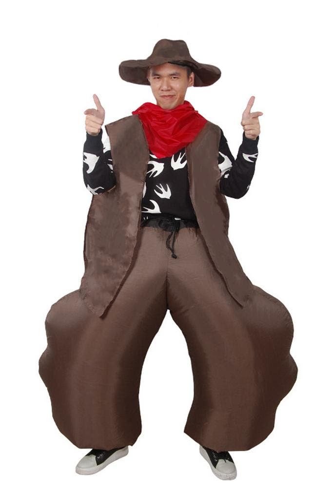 KIMU® Opblaas Kostuum Cowboy Western Opblaasbaar pak Cowboyp, Kleding | Heren, Carnavalskleding en Feestkleding, Kleding, Nieuw