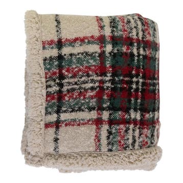 Plaid ruit boucle groen 130x170cm, Verzenden, Nieuw