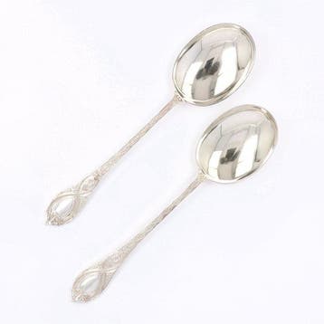 Walker & Hall - Serveerlepels - Lepel (2) - .925 zilver