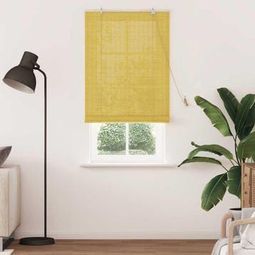vidaXL Rolgordijn Geel 90 x 220 cm Bamboe, Verzenden, Nieuw, Geel