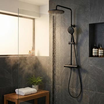 Regendouche Zwart RVS | Luxe | OP=OP, Huis en Inrichting, Badkamer | Complete badkamers, Ophalen of Verzenden, Nieuw, Met douche