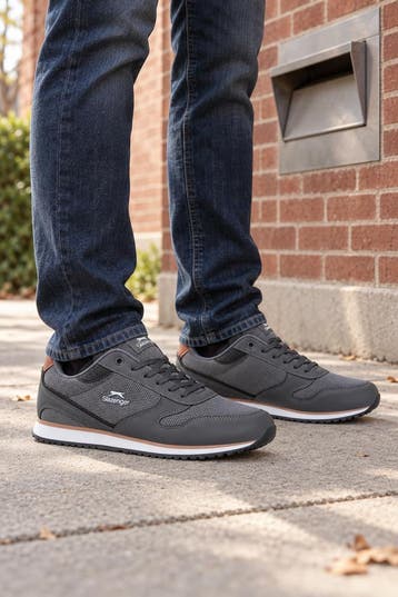 Grijze sneakers heren maat 40-47 | Slazenger Ironics | nieuw, Verzenden, Nieuw, Slazenger, Sneakers of Gympen