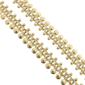 Gouden fantasie schakelcollier (Ketting), Ophalen of Verzenden, Gebruikt, Goud, Goud