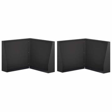vidaXL Keerwand 2 st 50 x 50 x 30 cm Staal Zwart, Verzenden, Nieuw