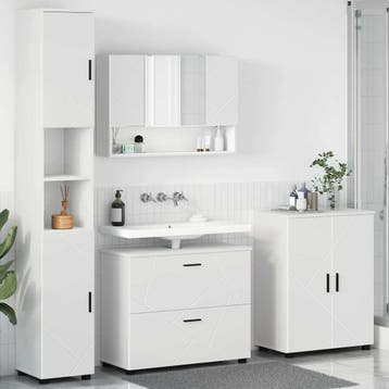 vidaXL Badkamermeubelset 4 st Wit 35 x 30 x 192 cm, Verzenden, Nieuw, Overige typen