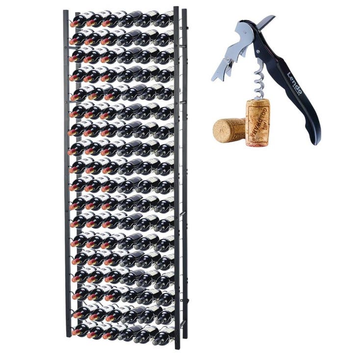 Wijnrek | 108 flessen | 65x20x180cm | Flessenrek | Staal, Huis en Inrichting, Woonaccessoires | Wijnrekken, Nieuw, Verzenden