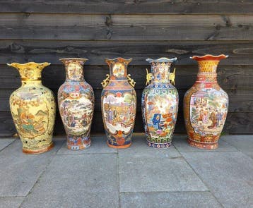 Vaas - Porselein - 5 stuks XL - Chinees
