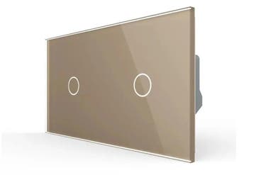 Livolo Touch Lichtknop | 1+1 Puls Schakelaar | Goud glas |, Doe-het-zelf en Verbouw, Ophalen of Verzenden, Nieuw, Schakelaar
