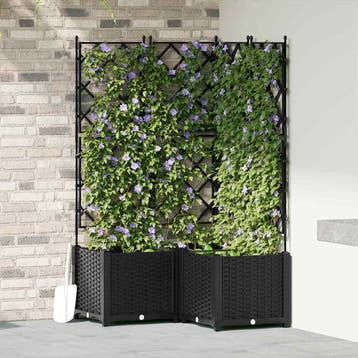 vidaXL Plantenbak 3 st Zwart 80 x 80 x 143 cm PP, Verzenden, Nieuw, 60 tot 100 cm, 60 cm of meer