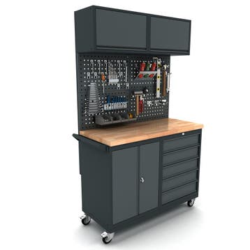 Verrijdbare werkbank 2 deuren 5 laden kast incl., Verzenden, Nieuw