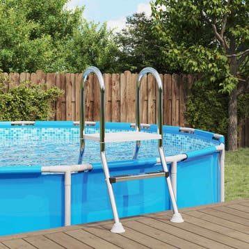 vidaXL Deels ingegraven zwembadtrap 222 x 128 cm 5-traps, Verzenden, Nieuw