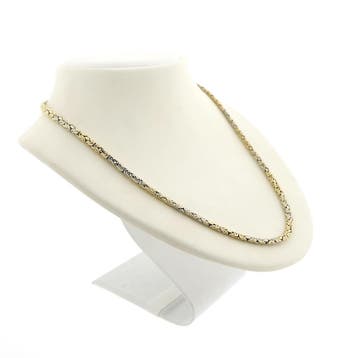 Bicolor gouden koningsketting, Sieraden, Tassen en Uiterlijk, Ophalen of Verzenden, Gebruikt, Goud, Goud