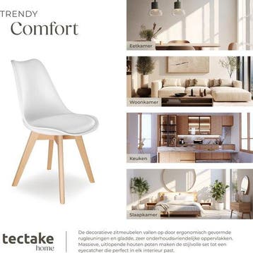 2dekans | tectake® Eetkamerstoel Frederikke - Set van 4, Ophalen of Verzenden, Zo goed als nieuw