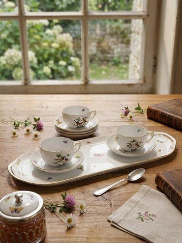 Herend - Koffieservies (9) - Porselein - Rotschild Bird