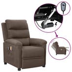 vidaXL Massagestoel elektrisch stof taupe, Sport en Fitness, Massageproducten, Verzenden, Nieuw