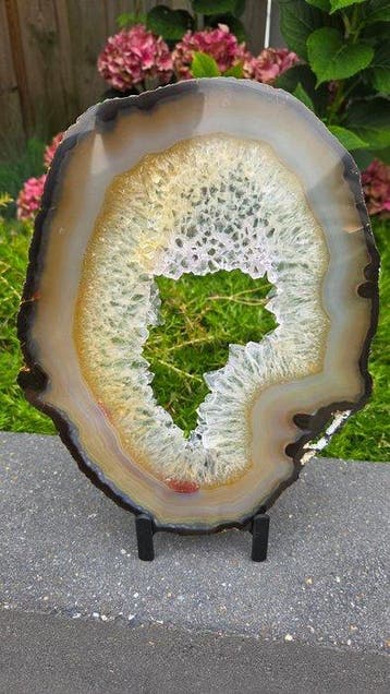 Agaat slab - Hoogte: 1 cm - Breedte: 25.5 cm- 540 g - (1), Verzamelen