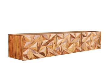 Hangend tv-meubel ALPINE 160cm naturel sheesham massief hout, Ophalen of Verzenden, Nieuw