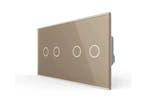 Livolo | Goud | 2+2 | Touch Dimmer Schakelaar, Ophalen of Verzenden, Nieuw, Schakelaar