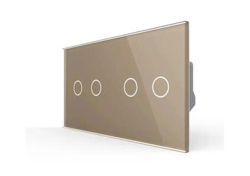 Livolo | Goud | 2+2 | Touch Dimmer Schakelaar, Ophalen of Verzenden, Nieuw, Schakelaar
