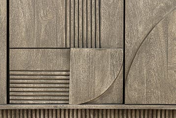 Design Dressoir ART DECO 170cm grijs gerookt mangohout, Ophalen of Verzenden, Nieuw