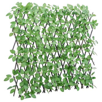 vidaXL Kunstplant klimop op latwerk uittrekbaar 180x65 cm, Tuin en Terras, Schuttingen, Verzenden, Nieuw, Kunststof