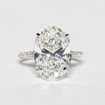 Zonder minimumprijs - Statement ring - 18 karaat Witgoud -