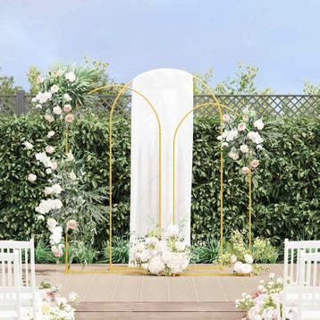vidaXL Trouwrand 3 st Goud 120 x 40 x 217 cm Staal, Verzenden, Nieuw