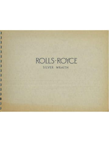 196? ROLLS ROYCE SILVER WRAITH BROCHURE ENGELS, Nieuw, Author