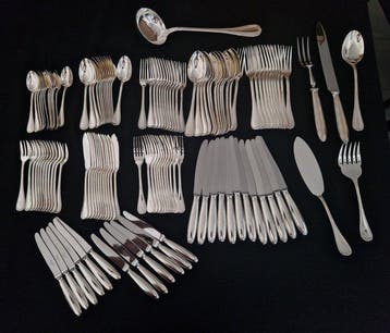 Christofle - Bestekset voor 12 personen (126) - Gekruiste