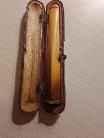 Sigarettenhouder (2) - 18 kt goud - Bocchino amber en goud, Nieuw