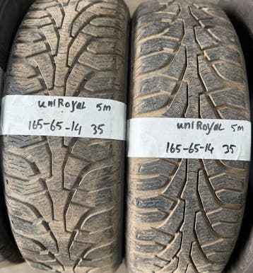 2x 165-65-14 Uniroyal Winter 2x 5mm €35 Per Band 165 65 14, Ophalen, 14 inch, Gebruikt, Winterbanden