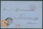 Baden 1862 - Enkelfranktarief 9 Kr. bruin. Buitenlandse, Gestempeld