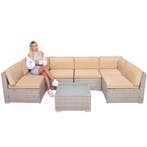 Tuinset - 6 Delig - Stoelen - Bank - Tafel - Rotan, Ophalen of Verzenden, Nieuw