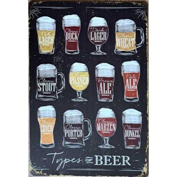 Metalen wandbord reclamebord tekstbord bier drank bar café, Ophalen of Verzenden, Nieuw, Reclamebord